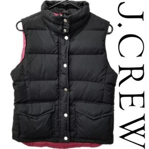 J. Crew puffer Vest black and pink Womens